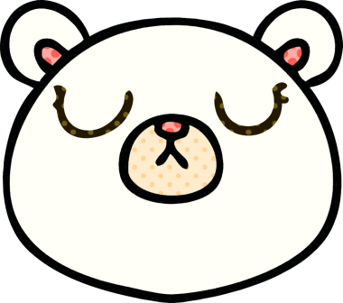 Bir insan tarafından çizilmiş çizgi roman tarzı tuhaf kutup ayısı.