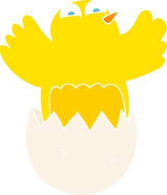 Bir insan tarafından çizilen yumurtanın düz renk çizimi