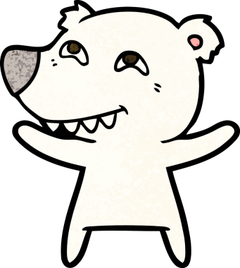 Bir insan tarafından çizilmiş kutup ayısı karikatürü