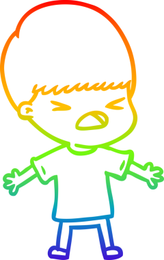 gökkuşağı gradyan çizgi çizimi bir insan tarafından çizilmiş stresli bir adam