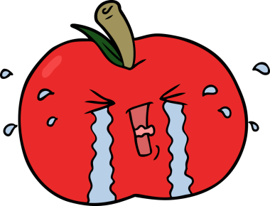 bir insan tarafından çizilmiş bir elma ağlaması.