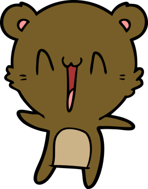 Bir insan tarafından çizilmiş mutlu ayı karikatürü