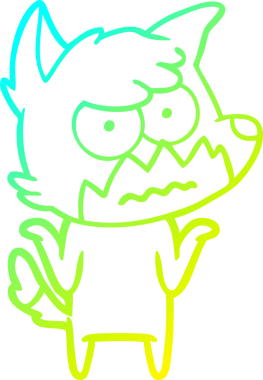 Bir insan tarafından çizilmiş bir çizgi filmin soğuk gradyan çizimi.