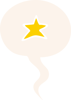 bir insan tarafından çizilmiş eski moda konuşma baloncuklu çizgi film yıldızı sembolü