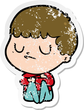 Bir insan tarafından çizilmiş huysuz bir çocuğun sıkıntılı çıkartması.