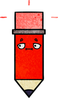 Bir insan tarafından çizilmiş bir kalemin retro grunge doku karikatürü