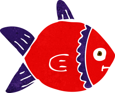 bir insan tarafından çizilmiş karikatür balığı