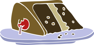 Bir insan tarafından çizilmiş bir pasta dilimi.