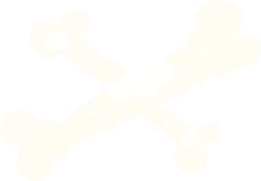 Bir insan tarafından çizilmiş eski kemiklerin düz renk çizimi