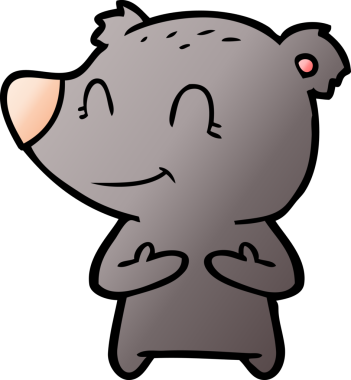 Bir insan tarafından çizilmiş dost canlısı ayı çizgi filmi.