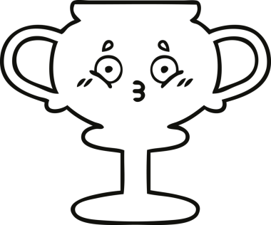 Bir insan tarafından çizilmiş bir kupanın çizgi çizimi