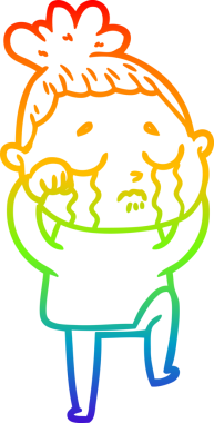 Bir insan tarafından çizilmiş ağlayan bir karikatür çizimi.