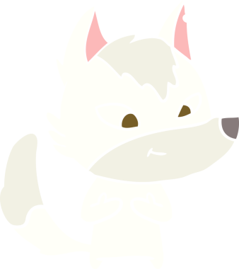 Bir insan tarafından çizilmiş düz renkli çizgi film kurdu.