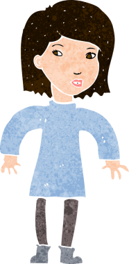 bir insan tarafından çizilmiş dikkatli bir kadın.