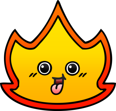 Bir insanın çizdiği ateşin gölgeli çizgi filmi.