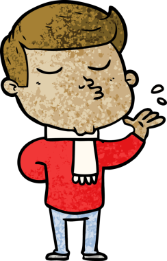 Bir insan tarafından çizilmiş karikatür mankeni adam.