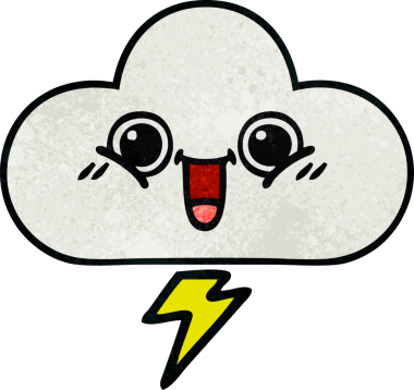 Bir insan tarafından çizilmiş fırtına bulutunun retro grunge deseni.