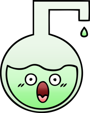 Bir insan tarafından çizilen bilimsel bir deneyin gölgelenmiş karikatürü.