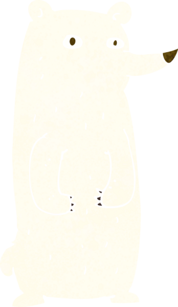 Bir insan tarafından çizilmiş komik bir kutup ayısı.