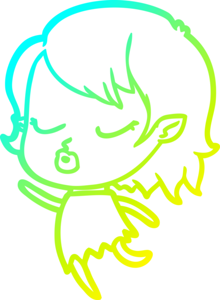 Soğuk gradyan çizgisi, bir insan tarafından çizilmiş şirin bir vampir kız çizgi filmi.