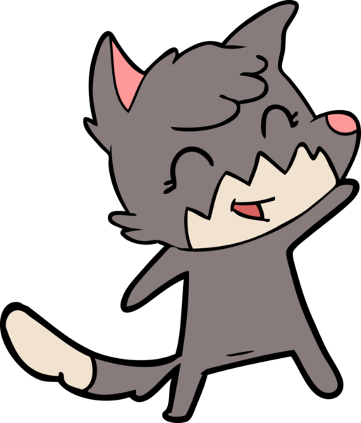 Bir insan tarafından çizilmiş mutlu çizgi film tilkisi.