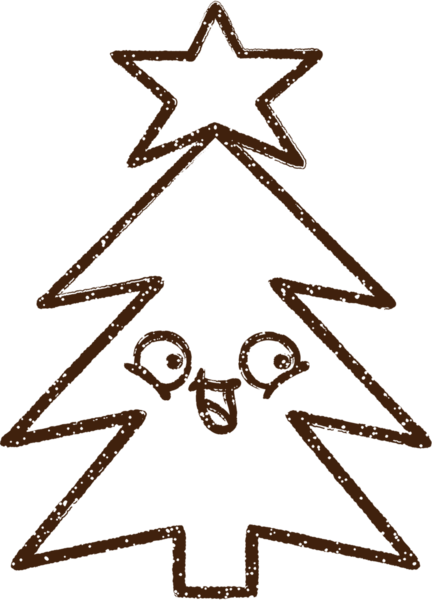 Bir insan tarafından çizilmiş Noel Ağacı Kömürü