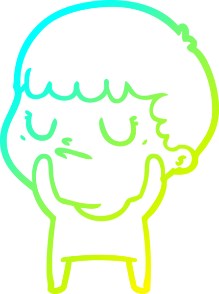 Bir insan tarafından çizilmiş soğuk gradyan çizgi film karakteri.