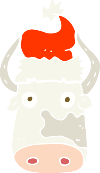 Bir insan tarafından çizilmiş düz renkli bir inek resmi.