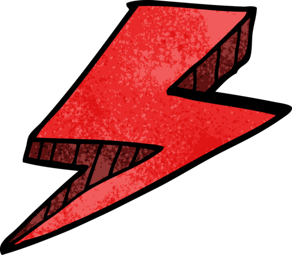 Bir insan tarafından çizilmiş karalama yıldırımı.