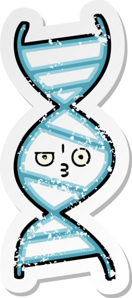 Bir insan tarafından çizilmiş şirin bir DNA ipliğinin sıkıntılı çıkartması.