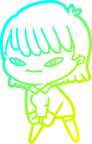 Bir insan tarafından çizilmiş bir karikatür kadın çizimi.