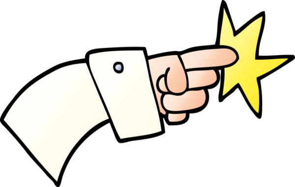 vektör gradyan çizim karikatürü bir insan tarafından çizilmiş el simgesi