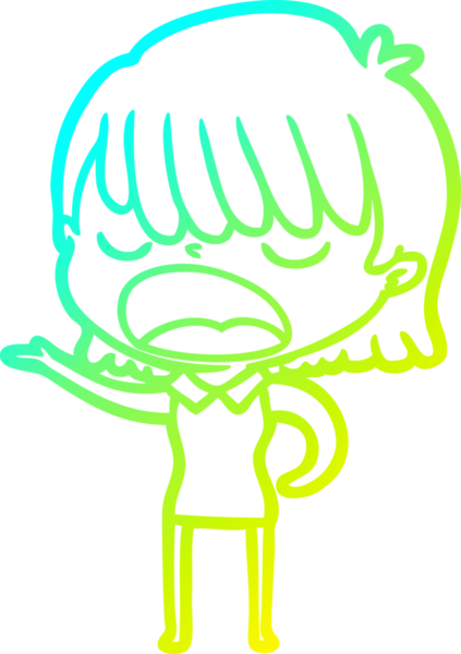 Bir insan tarafından yüksek sesle çizilmiş bir karikatür kadın çizimi.