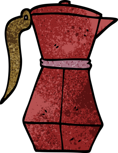 Bir insan tarafından çizilmiş karalama espresso demliği.