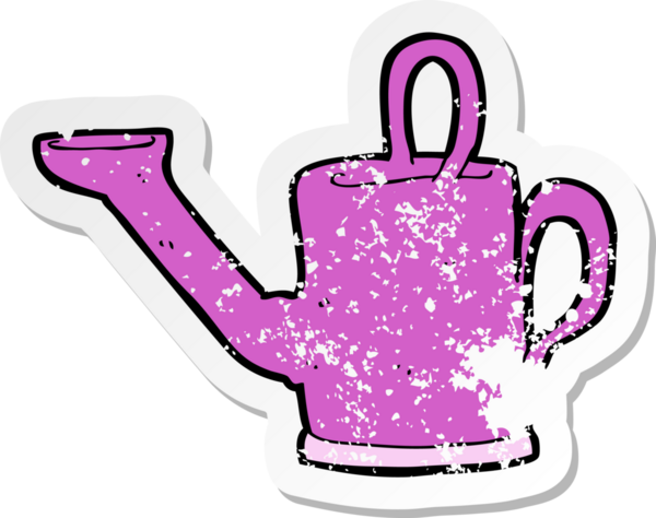 Bir insan tarafından çizilmiş sulama kutusunun gerilimli yapıştırması.