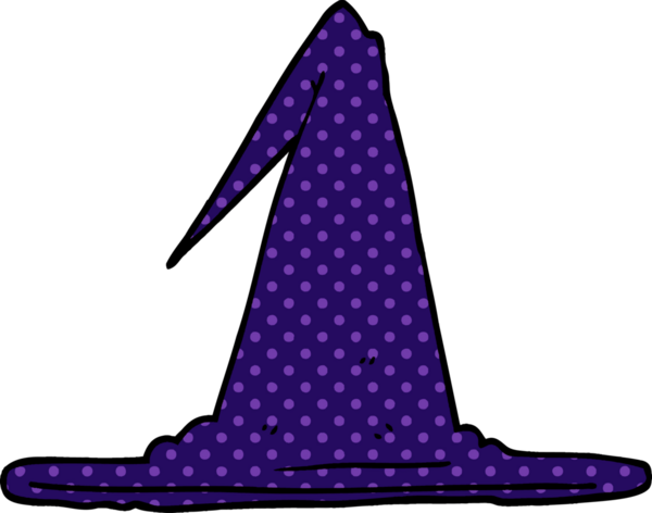 Bir insan tarafından çizilmiş karalama cadı şapkası.