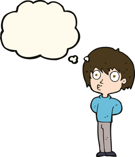 Bir insan tarafından çizilen düşünce baloncuğu ile çocuk etkilendi.