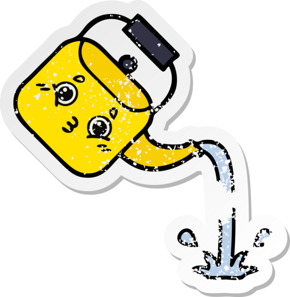 Bir insan tarafından çizilmiş tatlı bir karikatürün sıkıntılı çıkartması.