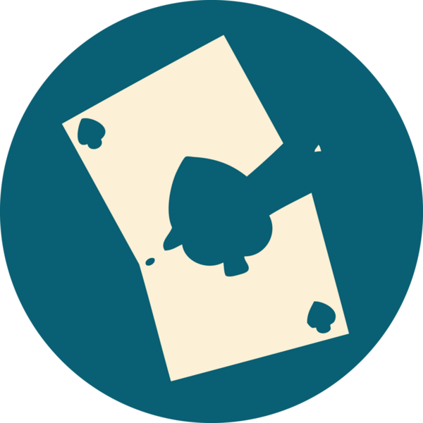 Bir insan tarafından çizilmiş yırtık bir kartın ikonik dövme şekli