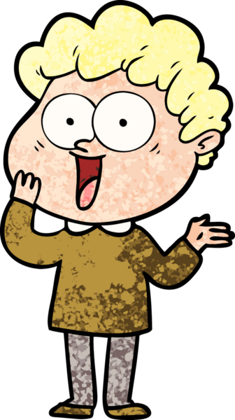 Bir insan tarafından çizilmiş mutlu bir adam.