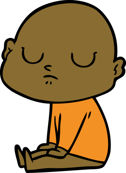 bir insan tarafından çizilmiş kel bir adam.