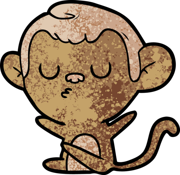 Bir insan tarafından çizilmiş çizgi maymun.