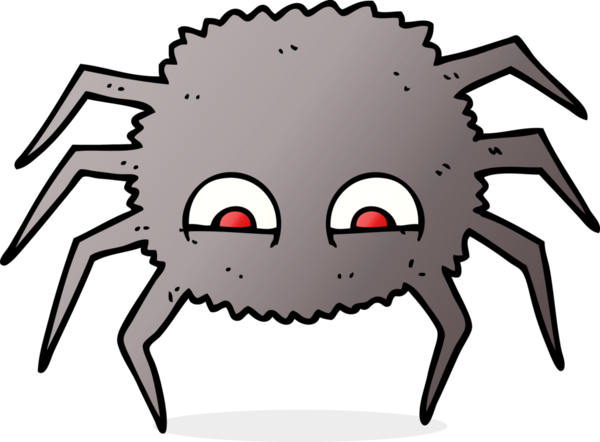 Bir insan tarafından çizilmiş serbest çizim karikatür örümceği