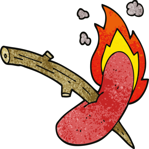 Bir insan tarafından çizilmiş bir sosislinin karalaması.