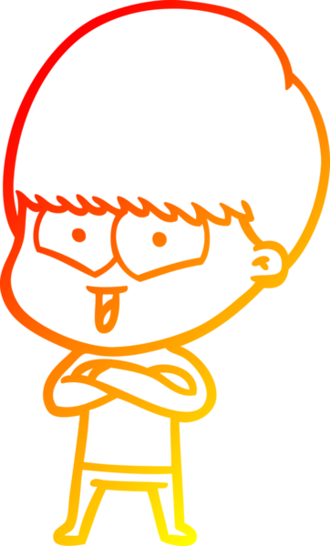 Bir insan tarafından çizilen mutlu bir çocuğun sıcak çizgi çizimi.