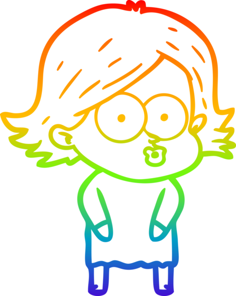 Gökkuşağı gradyan çizimi Bir insan tarafından çizilen çizgi film kızı