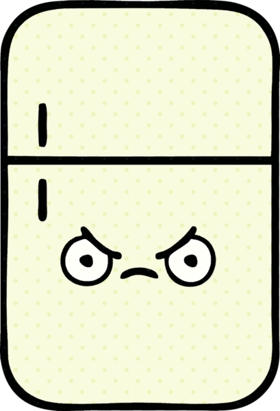 Bir insan tarafından çizilmiş buzdolabı karikatürü.