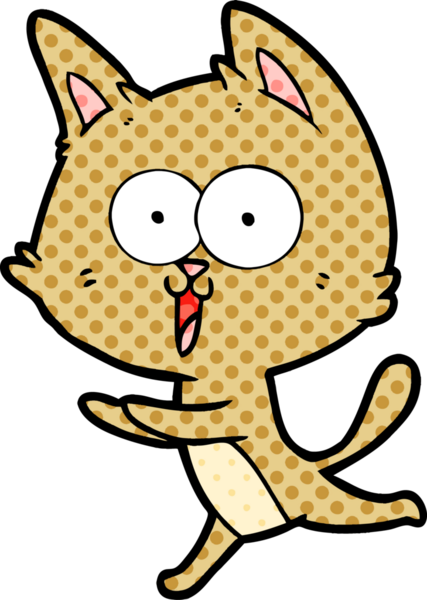 Bir insan tarafından çizilmiş komik çizgi film kedisi.