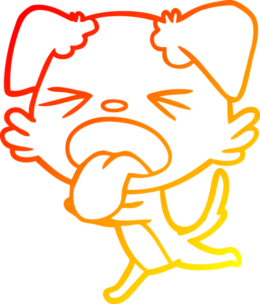 Bir insan tarafından çizilmiş çizgi film köpeğinin sıcak çizgi çizimi