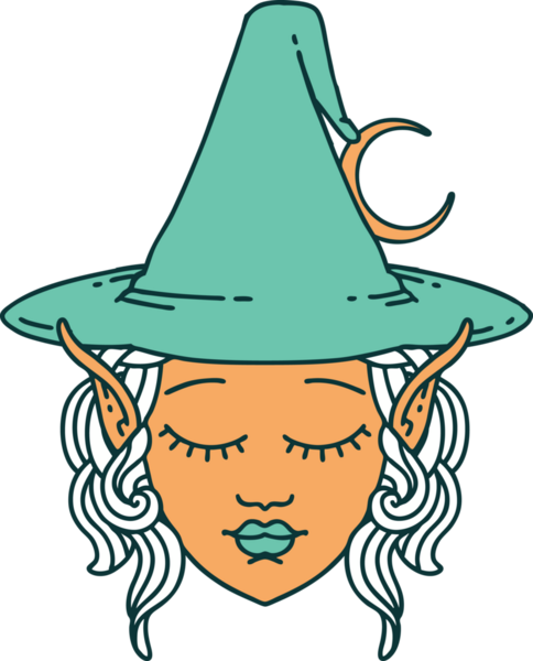 Retro Dövme Biçimi Elf karakteri bir insan tarafından çizilmiş